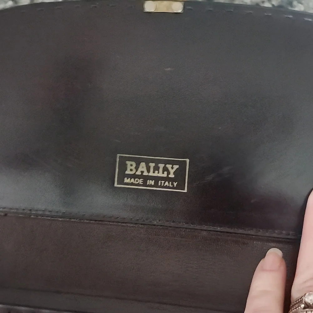 Bally Made In Italy Mens Brown Leather Executive Portfolio Briefcase Vintage
